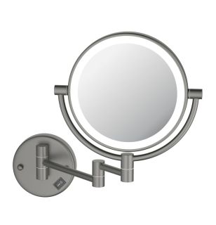 Зеркало косметическое настенное Aquatek AQ4912BGM с подсветкой 5х шлифованный чёрный хром