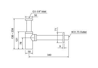 Сифон для раковины Aquatek AQ6012PG полированное золото