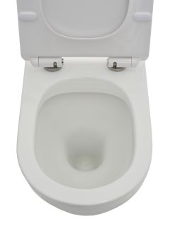 Чаша напольного унитаза AQUAme AQM1002 с крышкой-сиденьем белый глянцевый