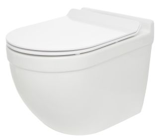 Подвесной унитаз AQUAme AQM2010 с крышкой-сиденьем белый глянцевый