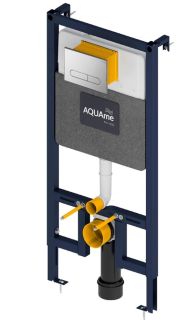 Инсталляция для унитаза AQUAme AQM4001CR с кнопкой смыва хром