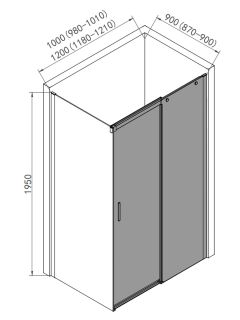 Боковая панель AQUAme AQM4804 90см хром