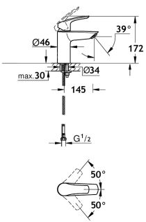 Смеситель для раковины AQUAme Prato AQMP6130 хром