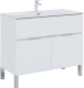 Тумба с раковиной Aquanet Алвита 100 напольная, белая матовая