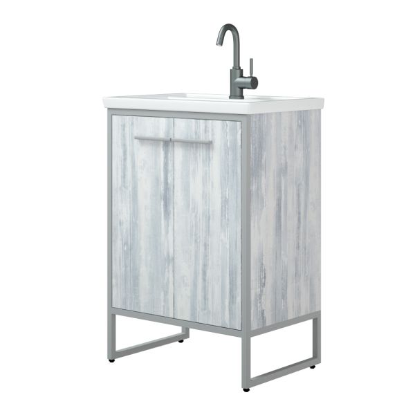 Тумба под раковину Corozo Айрон 60см арт/серый SD-00000308