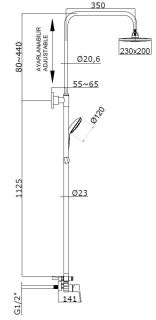 Душевая система AZARIO TREYA AZ-15780121 со смесителем для душа