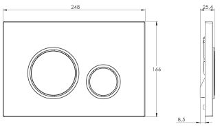 Кнопка смыва Azario KAPRIS AZ-8200-0045 двойная, белый+хром