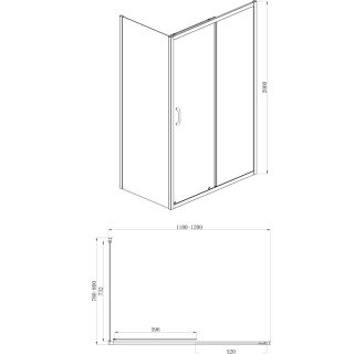 Душевое ограждение AZARIO MILTON AZ-ND1131-R 1200 BLACK 1200х800х2000