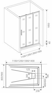 Душевая дверь Good Door Orion WTW-110-G-CH стекло матовое
