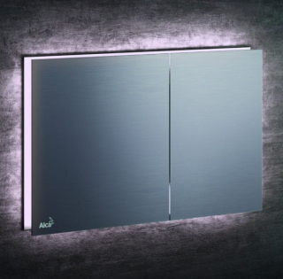 Кнопка управления AlcaPlast с подсветкой хром матовый свет - белый AIR LIGHT-WHITE