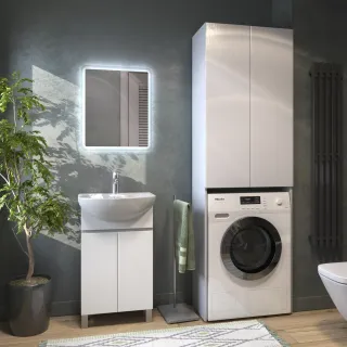 Шкаф над стиральной машиной Vigo Wing shnr.WIN.64.2D поставляется в разобранном виде белый