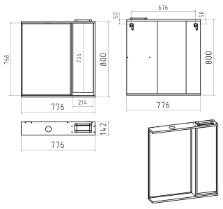 Зеркальный шкаф с подсветкой Brevita Balaton BAL-04080-01-П правый 80см белый