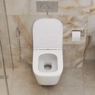 Унитаз подвесной безободковый с сиденьем и смывом TORNADO BelBagno ARDENTE-R BB520CH-TOR/SC