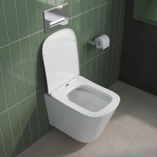 Унитаз подвесной безободковый с сиденьем BelBagno DUE 2.0 BB7107CHR/SC