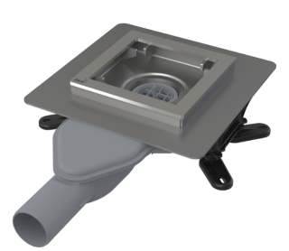 Сливной трап AlcaPlast 130?130мм из нержавеющей стали без решетки APV110