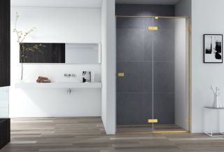 Душевая дверь Cezares Bellagio 140см брашированное золото BELLAGIO-B-12-140-C-BORO