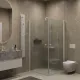 Душевой уголок на монопетле by Deonria U-90-89-6-S-W 90x89см белый/сатин