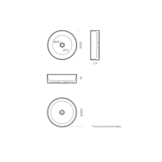 Раковина Sanita Luxe Best Slim WB.CT/Best/40-N.Slim/WHT.G/S1 40 см