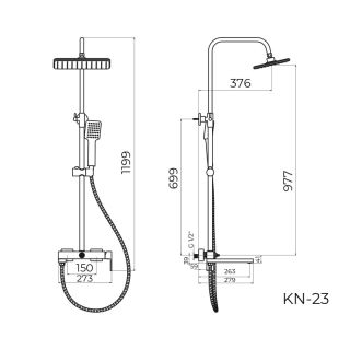 Душевая система Knotlor KN-23/WY, белый