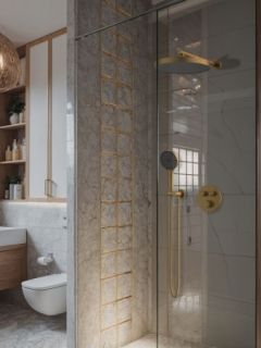 Душевая система с термостатом AltroBagno Bilancia 040414 OrSp матовое золото