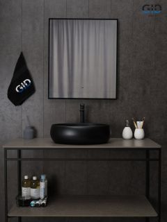Раковина Gid Bm9030b 53372 накладная черная матовая 48x34x15