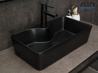 Раковина Gid Bm9092 53353 накладная черная матовая 55x31x14