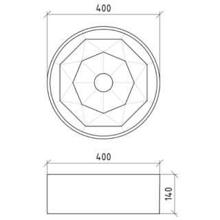 Раковина накладная Boheme серебро 865
