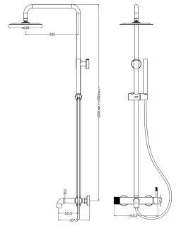 Душевая стойка Boheme Uno золото 468-G