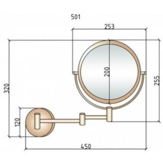 Зеркало косметическое Boheme Medici с подсветкой бронза 501