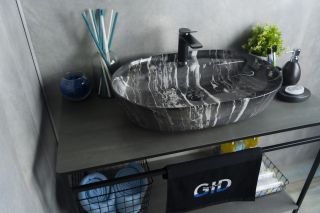 Раковина Gid Bs1346 54466 накладная под камень глянцевая 61x41x14