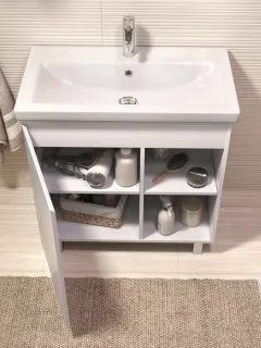 Тумба под раковину напольная Vigo Milos 318 80 см поставляется в разобранном виде белый