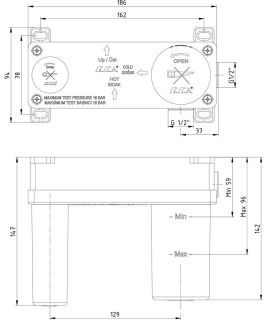 Скрытая часть для смесителя E.C.A. 102166601C1EX чёрный
