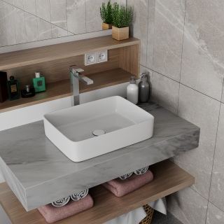 Раковина накладная DQ Berlin DT1430216 48см белый