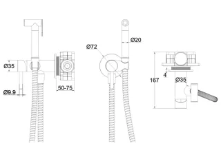 Гигиенический душ WHITECROSS 2-SYSYBI2BL черный