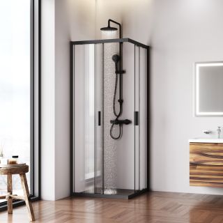 Душевой уголок Am.Pm Gem W90G-403-8080-BT 80x80 см без поддона чёрный матовый