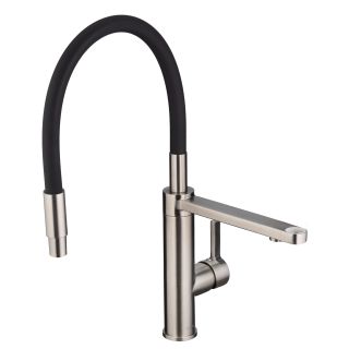 Смеситель для кухни Swedbe Selene Plus 8640K в комплекте с фильтром Аквафор Кристалл нержавеющая сталь/чёрный