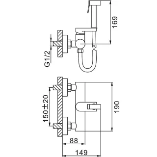 Гигиенический душ Frap F7509 хром