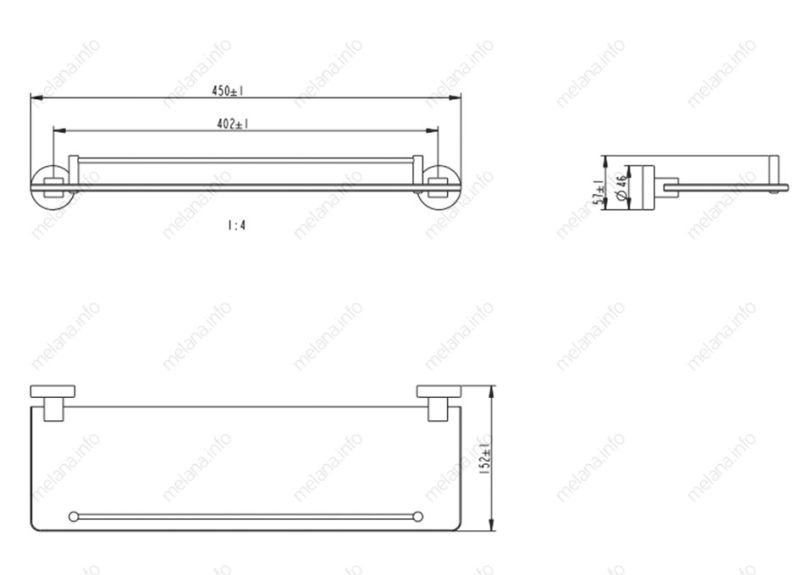 Полка стеклянная Melana MLN-861004 сатин