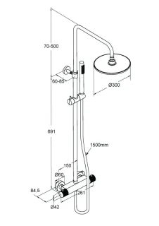 Душевая стойка Milleau Tissage ML8075BK.DT-CR хром