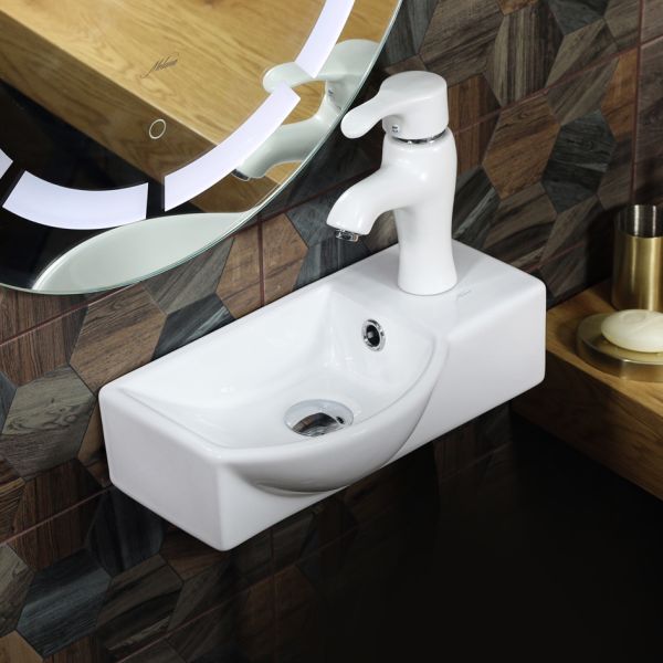 Подвесная раковина Melana 7947AL-805 41см левая белый