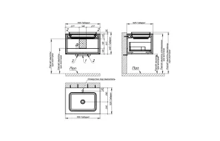 Тумба с раковиной Astra-Form Фрейм 4631177713781 70 см серый матовый