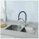Смесители для кухни Gappo G4398-80 под фильтр с гибким изливом хром/чёрный