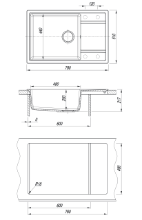 Кухонная мойка Florentina Липси 780 XL шампань