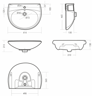 Раковина пьедестальная Sanita Виктория 60см белый