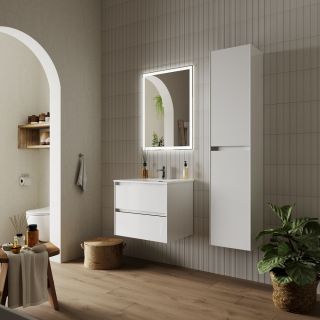 Подвесная тумба под раковину Sancos Cento CN60W 60см белый глянец