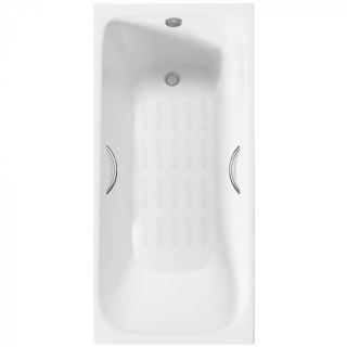 Ванна чугунная Delice Continental PLUS DLR230633R-AS с отверстиями под ручки и антискользящим покрытием 150х70 см