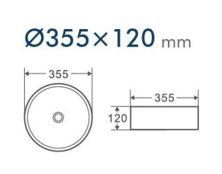 Раковина накладная DQ Matrix DT1391516 35см белый