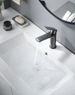 Cмеситель для раковины Knotlor KN-60/GM, оружейная сталь