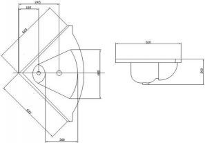 Раковина Акватон Сергей 62см 1A700131SR010