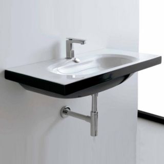 Раковина ArtCeram Blend BLL005 01 50 nero/bi*1 черно-белая 91.5 см